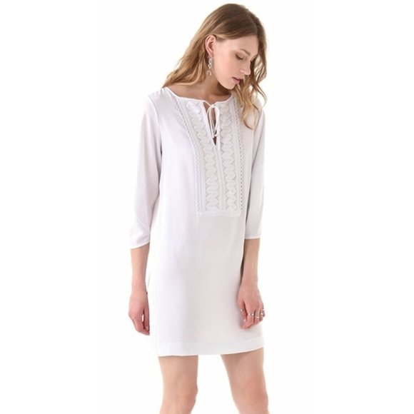 Diane Von Furstenberg Dresses & Skirts - DVF White "Iliana" Silk Shift Dress | SZ 4